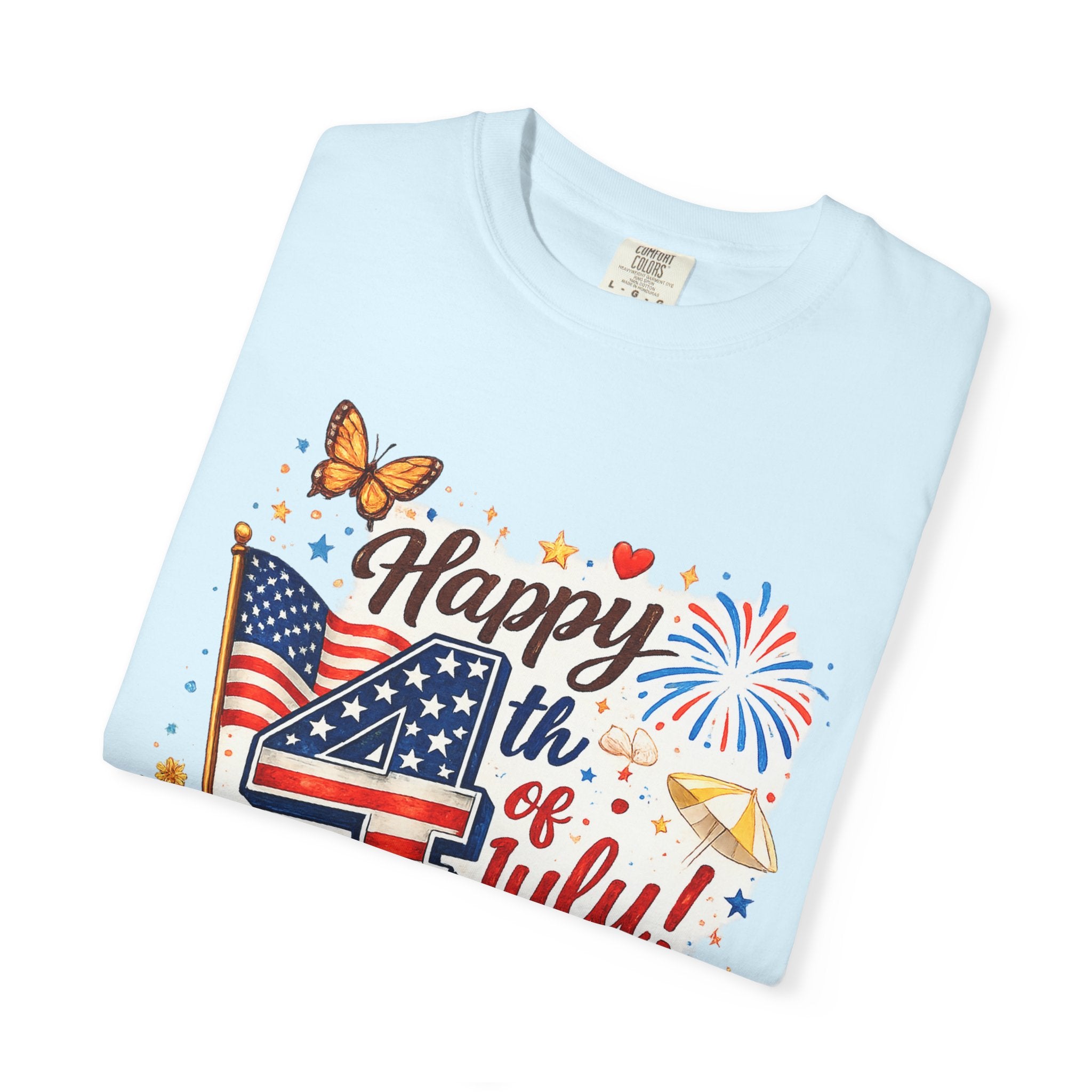 Happy 4th of July BBQ T-Shirt | USA Flag Fireworks Summer