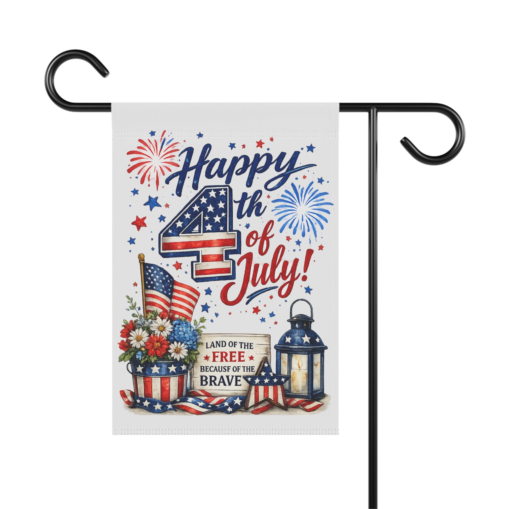 Happy 4th of July Garden Flag | Patriotic Garden Banner