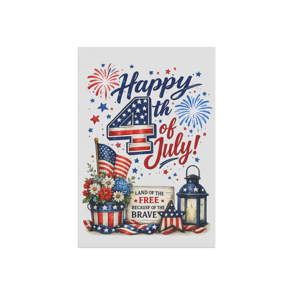 Happy 4th of July Garden Flag | Patriotic Garden Banner