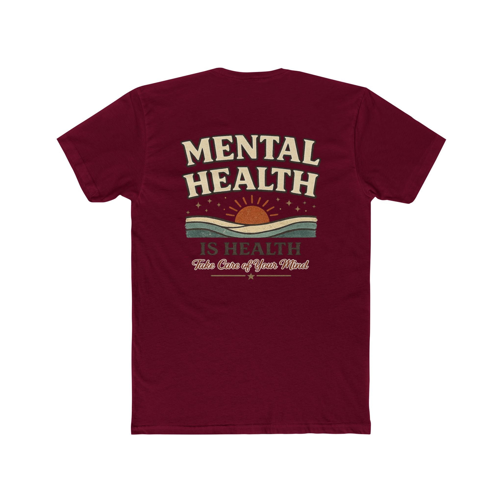 Mental Health Is Health Tee | Retro Sunrise, Take Care of Your Mind