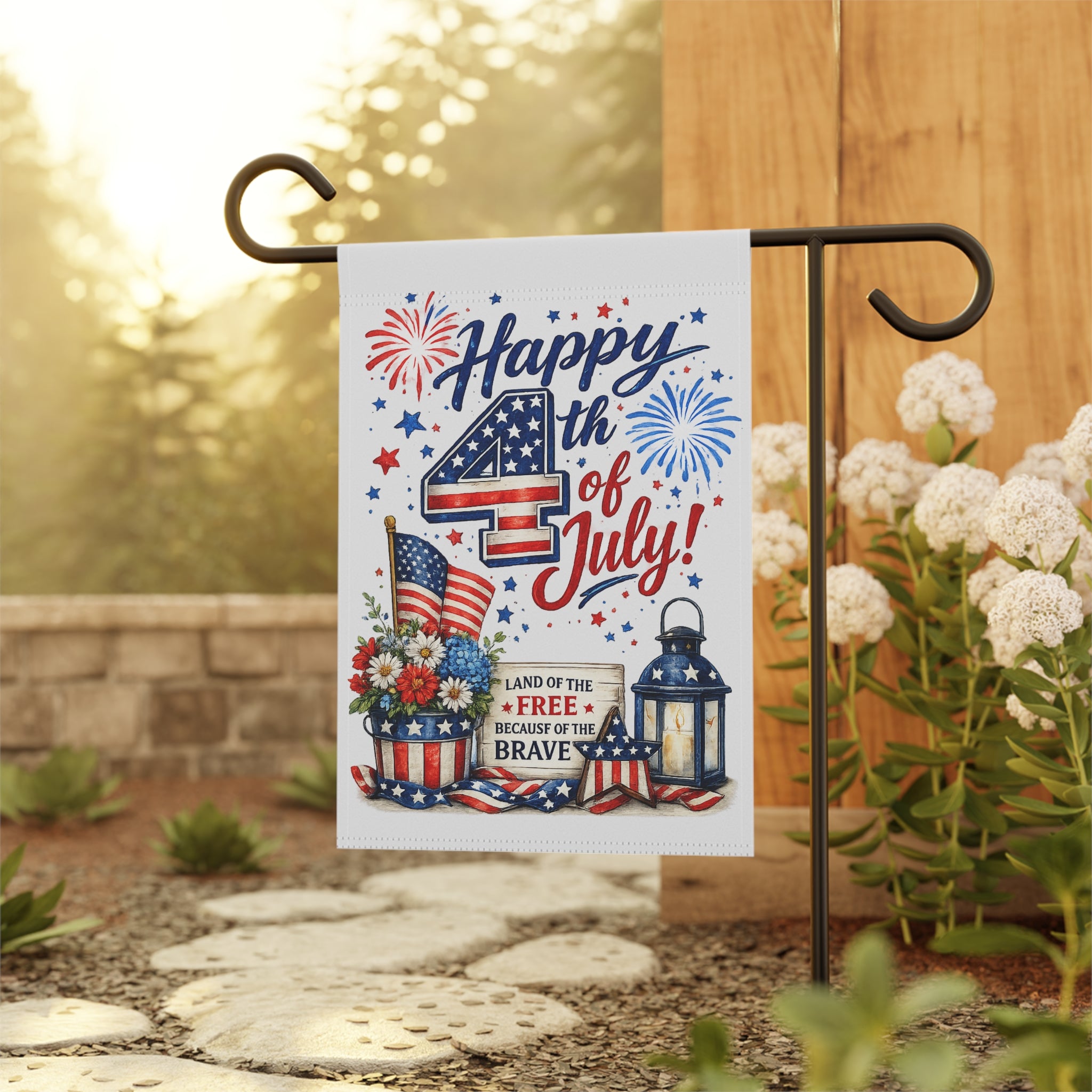 Happy 4th of July Garden Flag | Patriotic Garden Banner