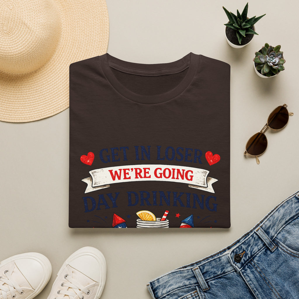 Get In Loser We're Going Day Drinking T-Shirt | Cocktail Graphic Tee