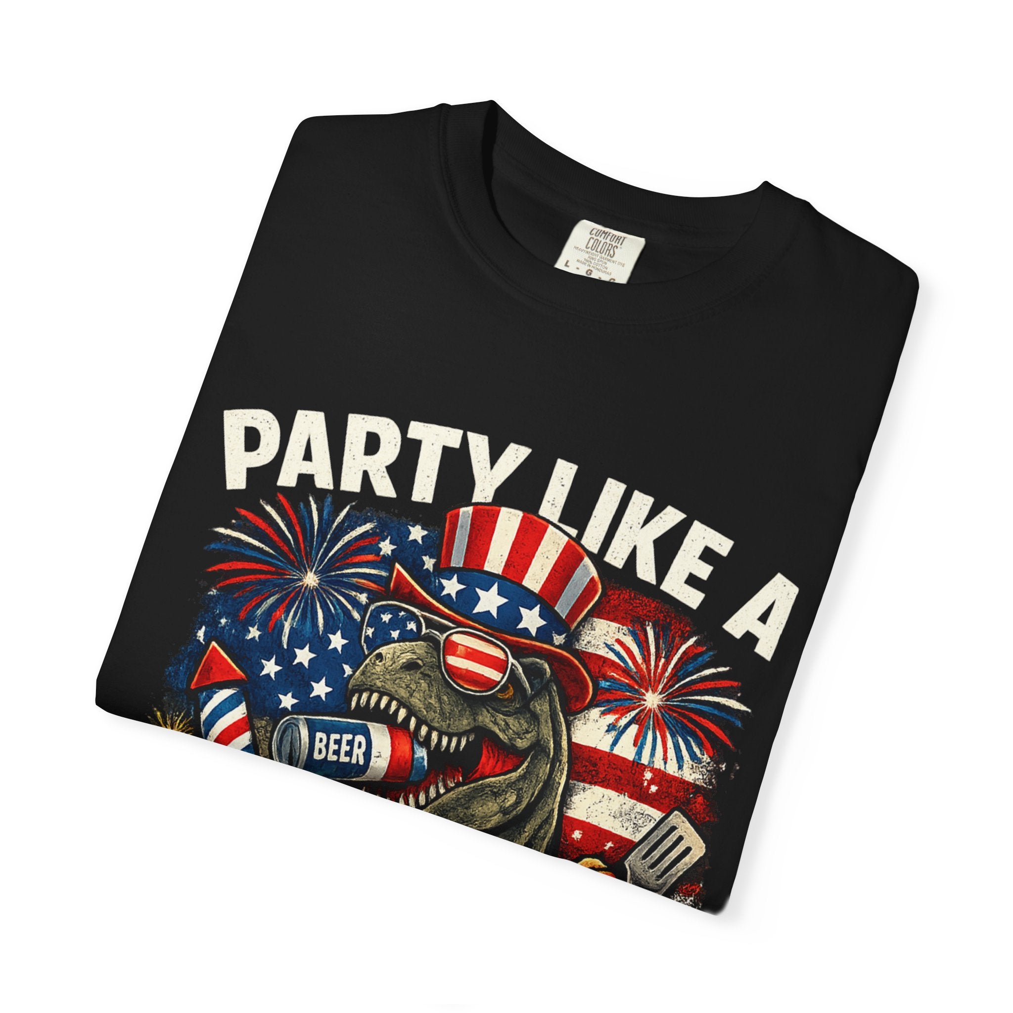 'Merica REX T-Shirt — Patriotic American Flag T-Rex Graphic Tee (Fourth of July)