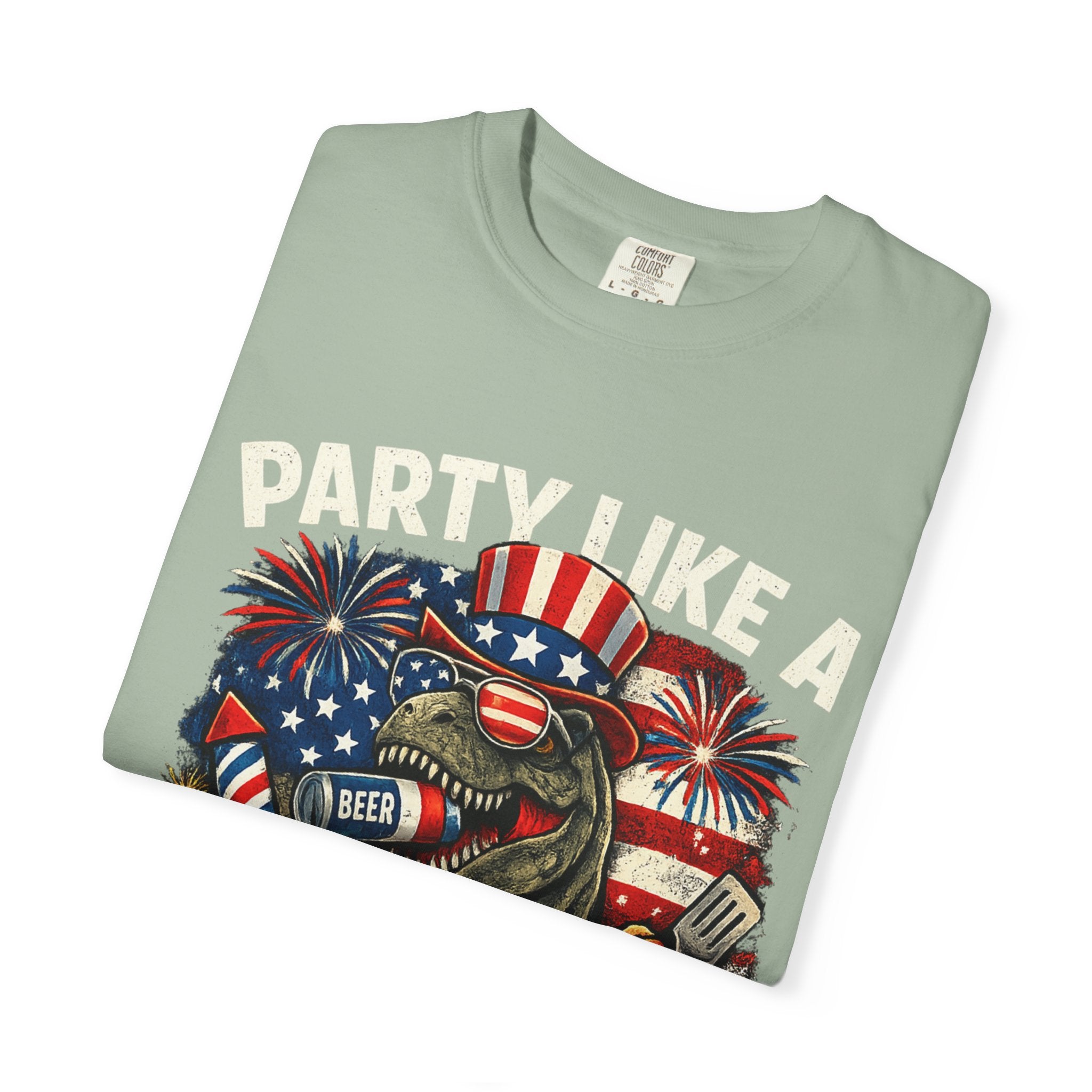 'Merica REX T-Shirt — Patriotic American Flag T-Rex Graphic Tee (Fourth of July)
