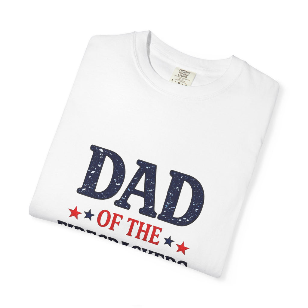 Dad of the Firecrackers T-shirt | Patriotic 4th of July Rocket Stars Design