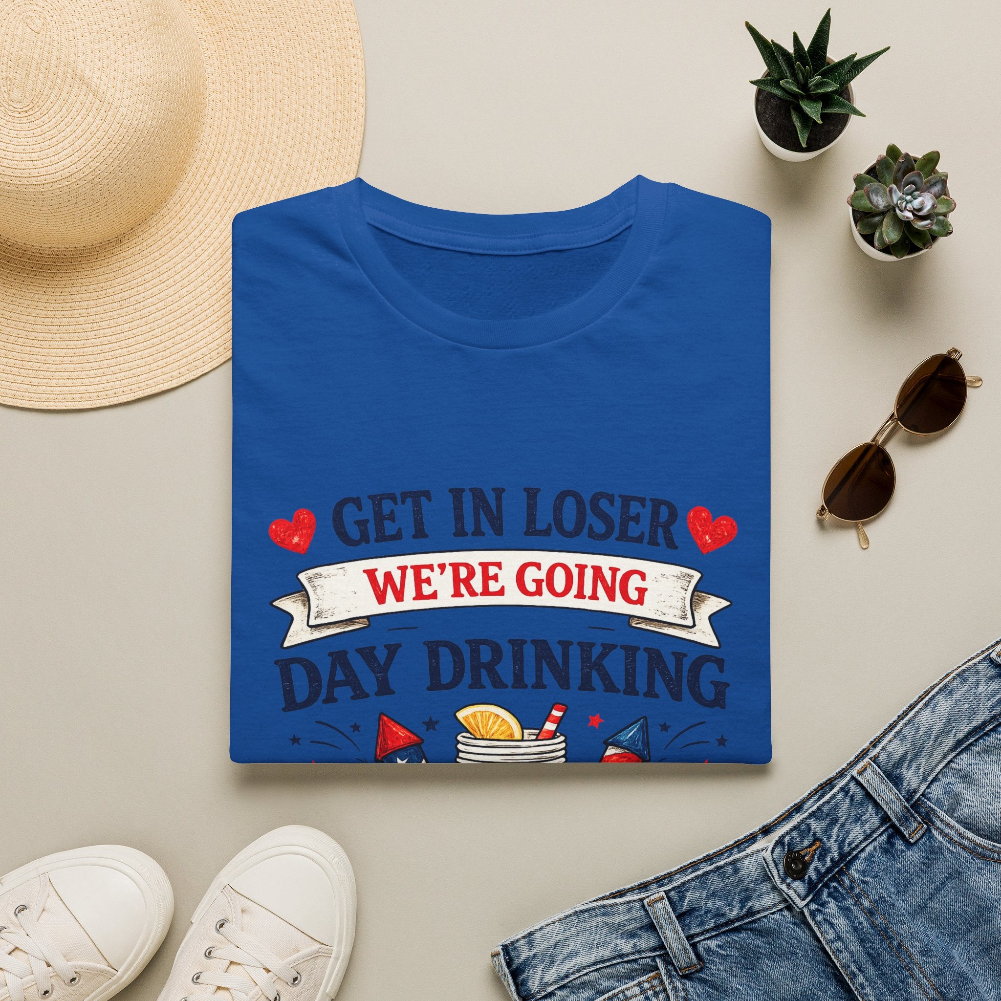 Get In Loser We're Going Day Drinking T-Shirt | Cocktail Graphic Tee