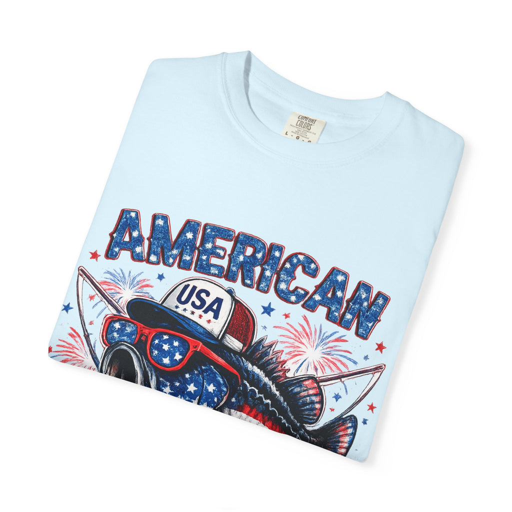 American Rebel Shark Graphic T-Shirt | USA Flag Sunglasses, Fireworks