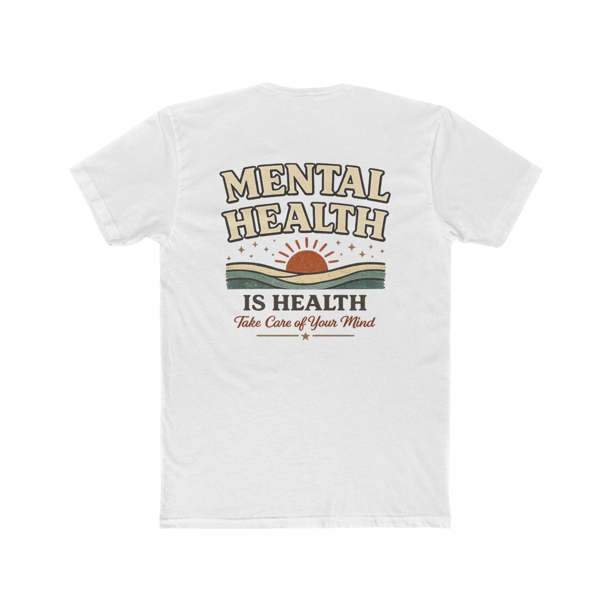 Mental Health Is Health Tee | Retro Sunrise, Take Care of Your Mind