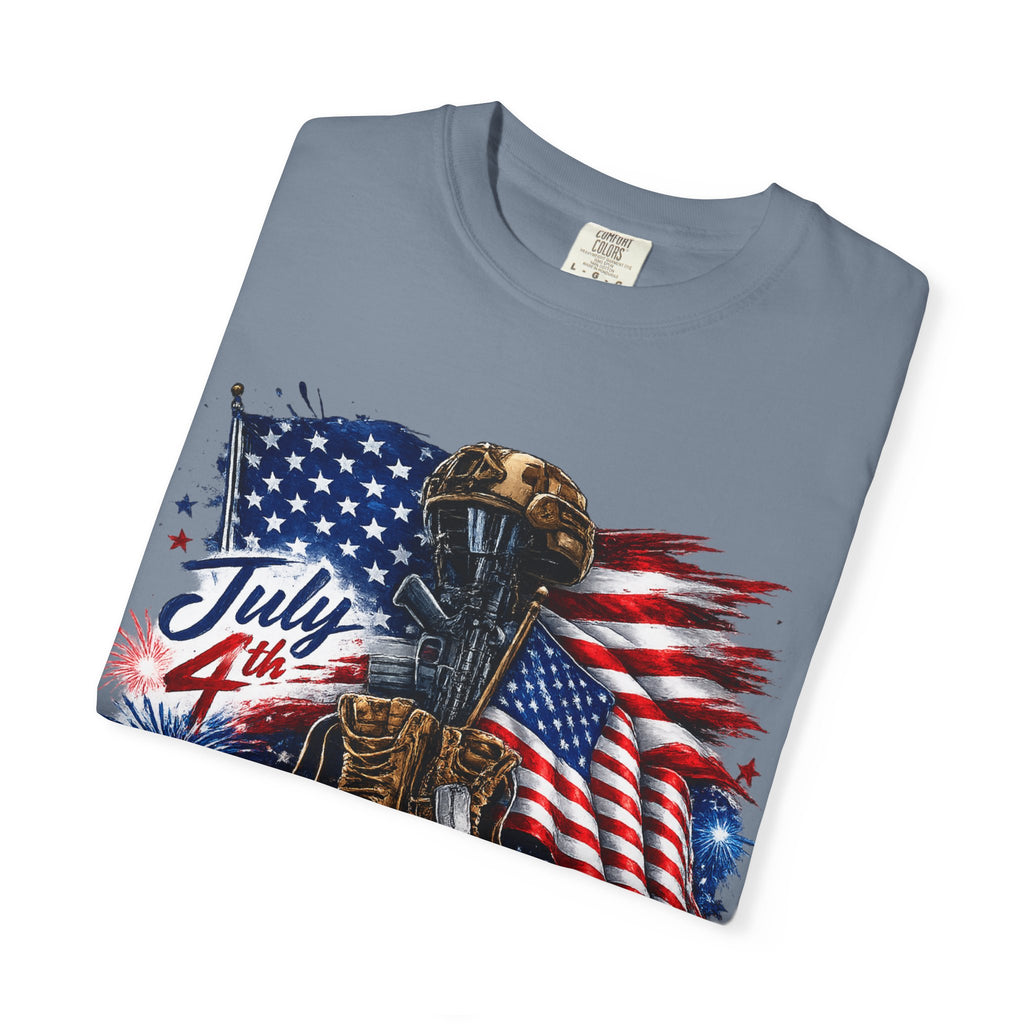 Freedom Isn't Free July 4th Flag Boots T-shirt | Patriotic Memorial Tee
