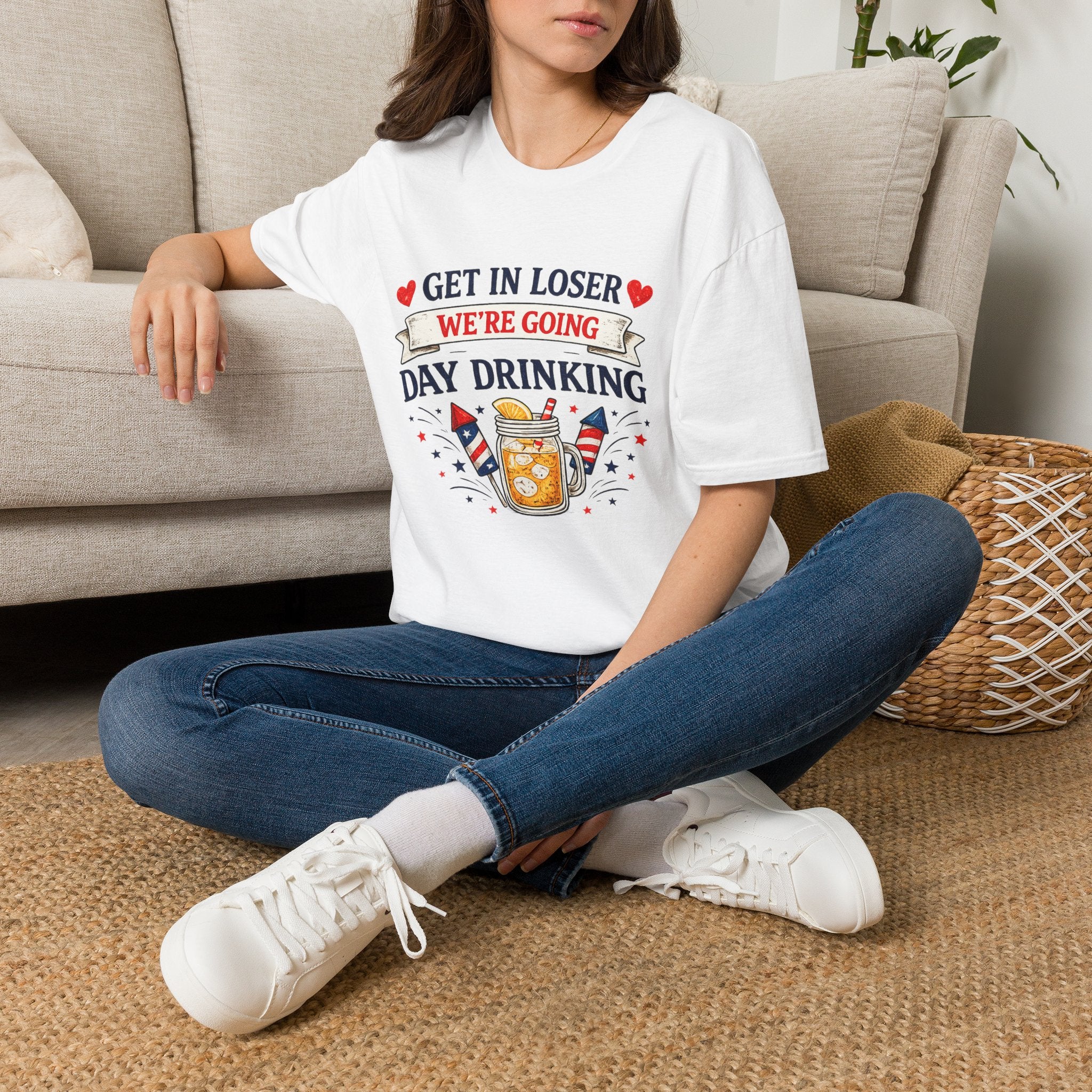 Get In Loser We're Going Day Drinking T-Shirt | Cocktail Graphic Tee