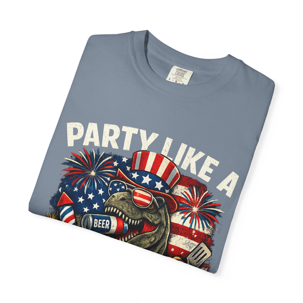 'Merica REX T-Shirt — Patriotic American Flag T-Rex Graphic Tee (Fourth of July)