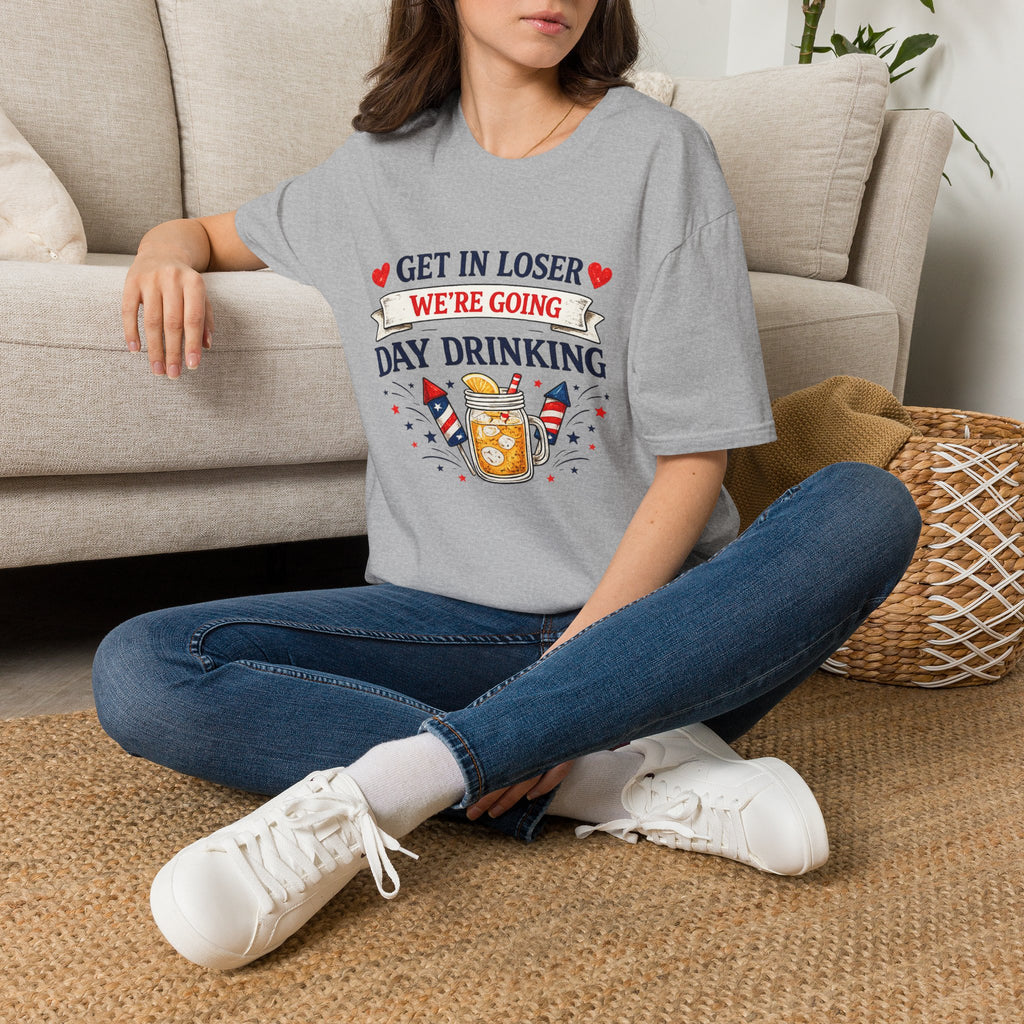 Get In Loser We're Going Day Drinking T-Shirt | Cocktail Graphic Tee