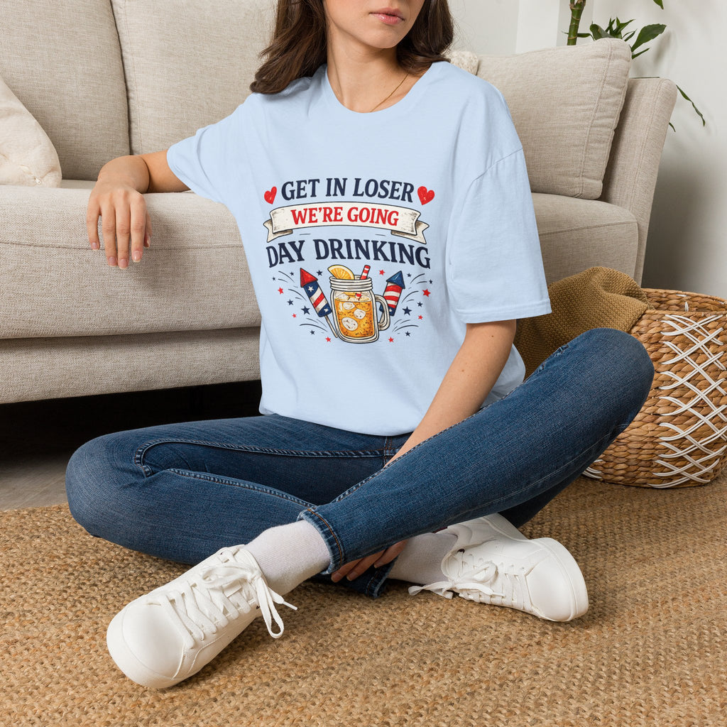 Get In Loser We're Going Day Drinking T-Shirt | Cocktail Graphic Tee