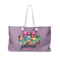 Beach Please Weekender Bag | Tropical Beach Typography with Bow