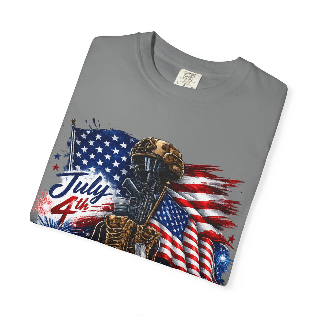 Freedom Isn't Free July 4th Flag Boots T-shirt | Patriotic Memorial Tee