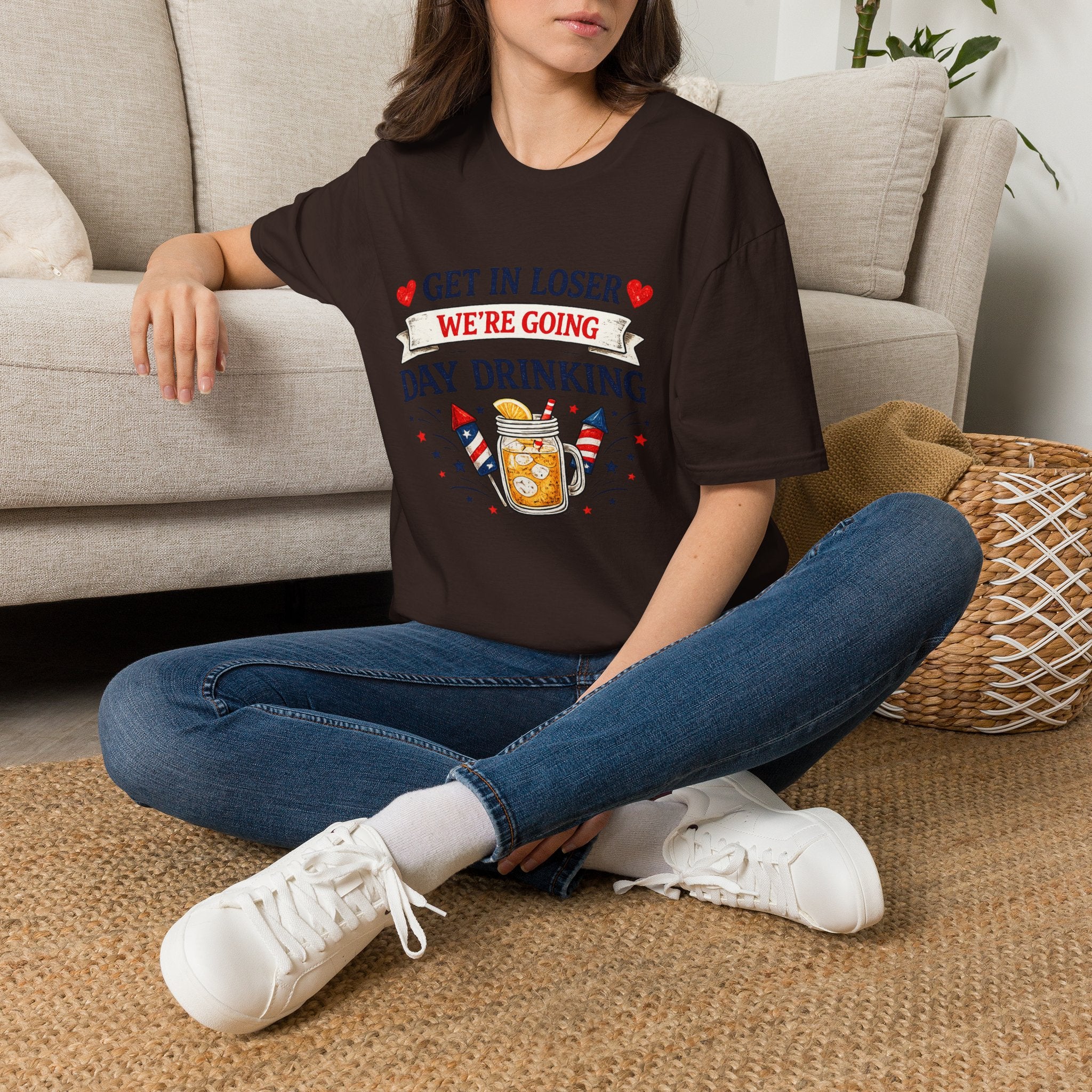 Get In Loser We're Going Day Drinking T-Shirt | Cocktail Graphic Tee