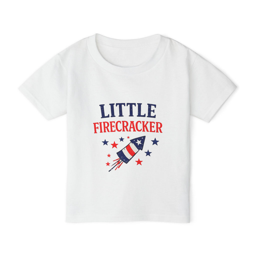 Little Firecracker Toddler T-shirt | Patriotic Rocket Stars 4th of July