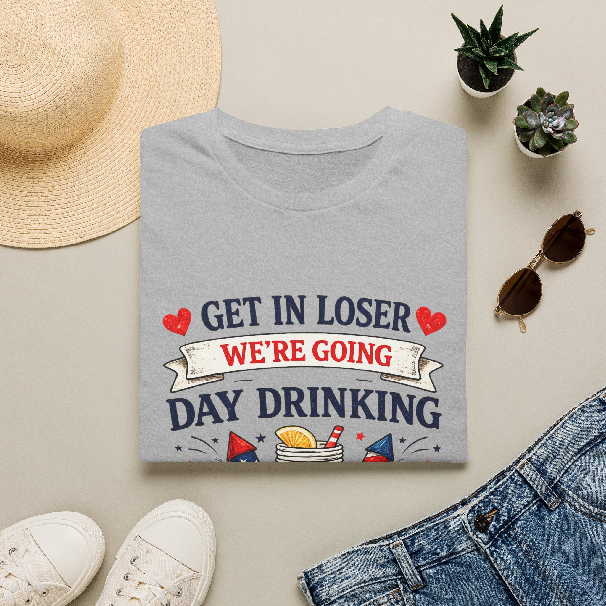 Get In Loser We're Going Day Drinking T-Shirt | Cocktail Graphic Tee