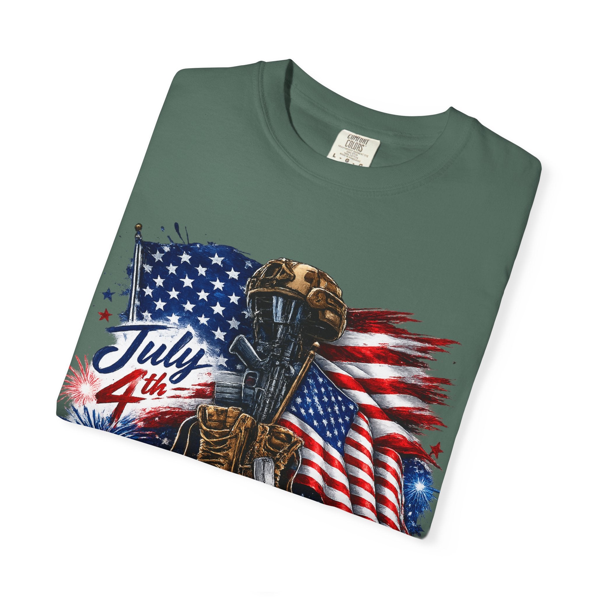 Freedom Isn't Free July 4th Flag Boots T-shirt | Patriotic Memorial Tee