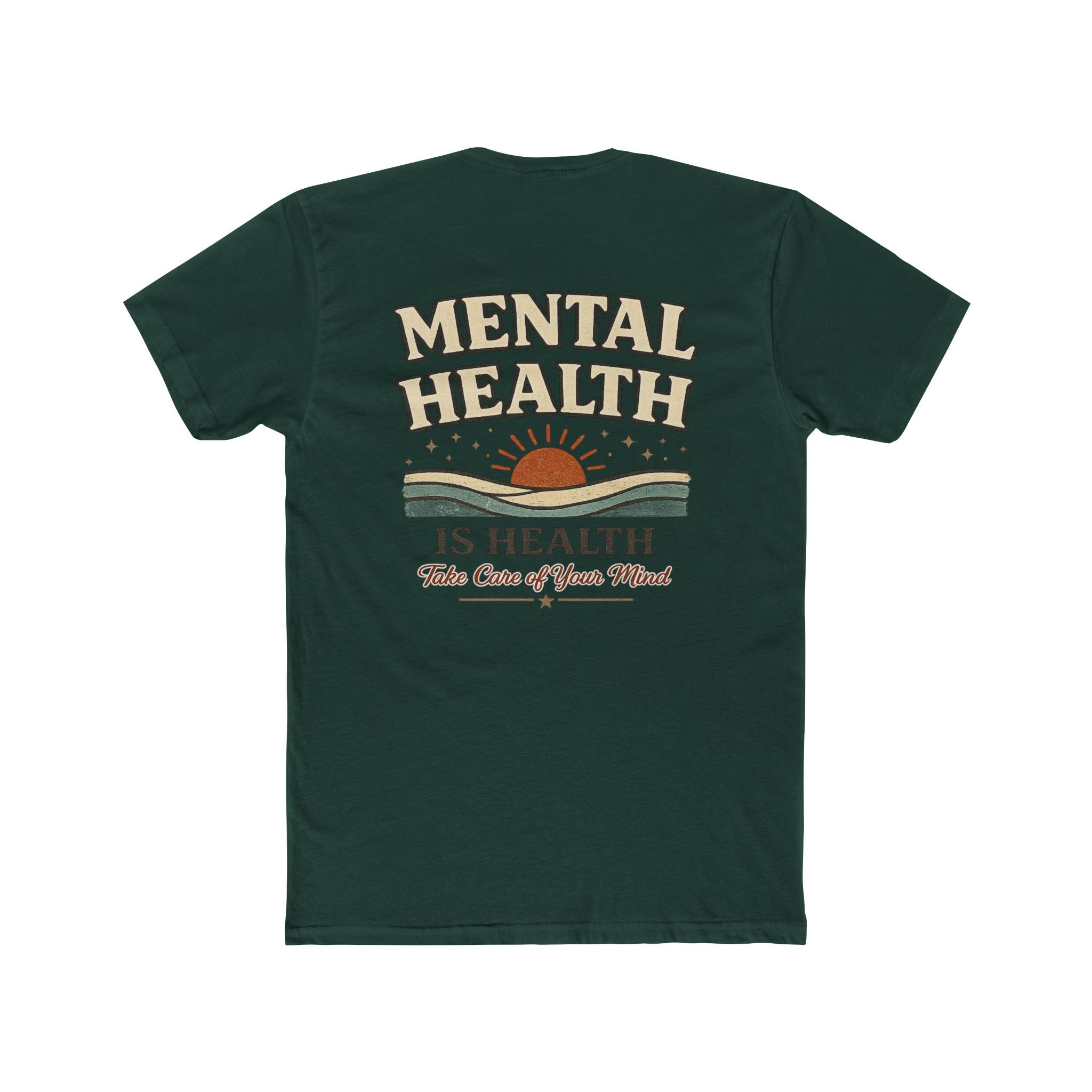 Mental Health Is Health Tee | Retro Sunrise, Take Care of Your Mind